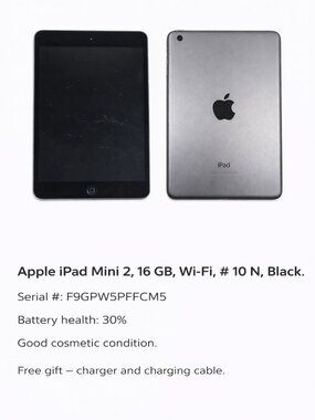 Apple iPad Mini 2 16GB Wi-Fi Black #10N